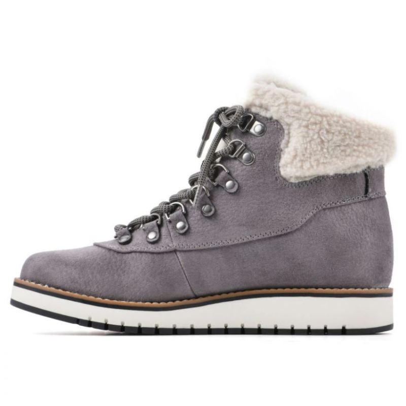 White Mountain | Women's Cozy Bootie-Light Grey Pebble Grain Fabric
