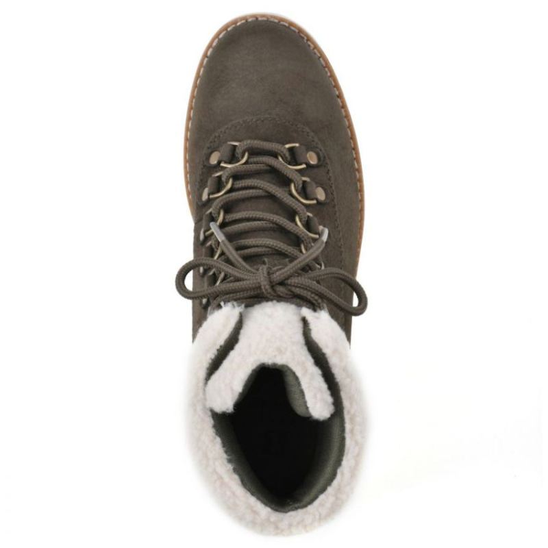 White Mountain | Women's Cozy Bootie-Army Pebble Grain Fabric