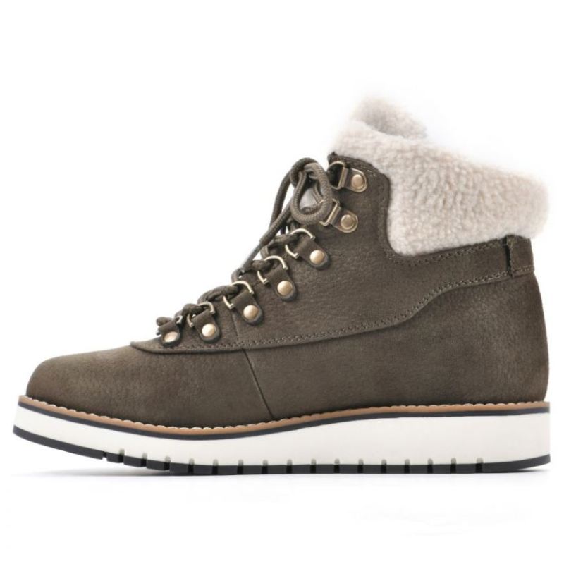 White Mountain | Women's Cozy Bootie-Army Pebble Grain Fabric