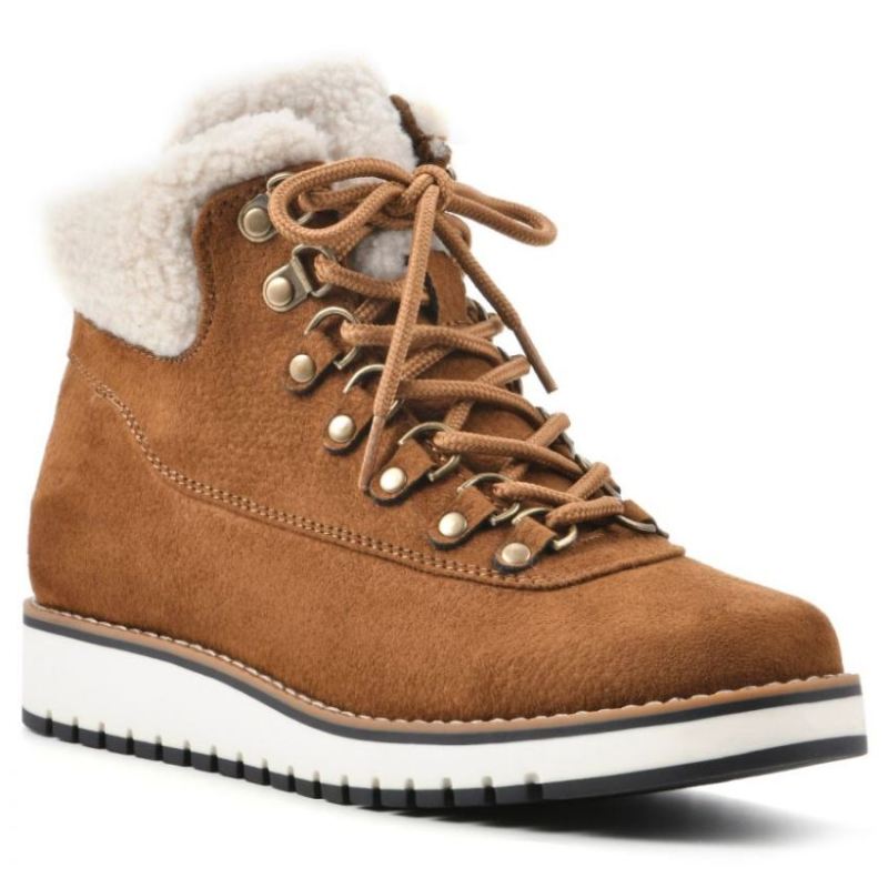 White Mountain | Women's Cozy Bootie-Tobacco Pebble Grain Fabric