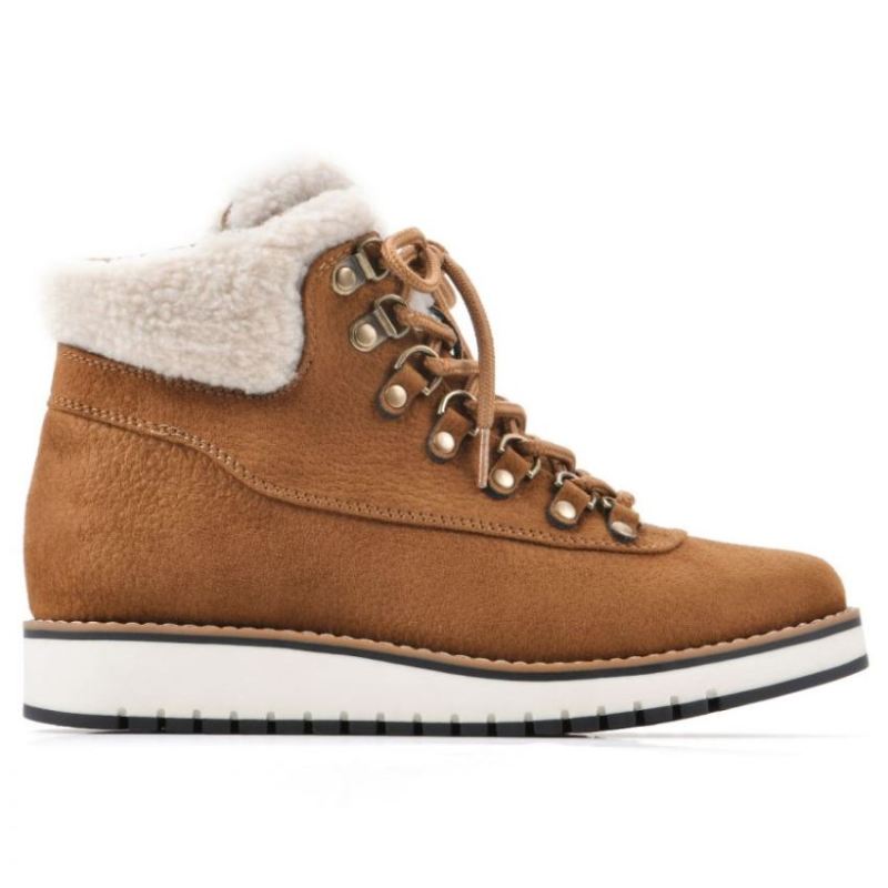 White Mountain | Women's Cozy Bootie-Tobacco Pebble Grain Fabric