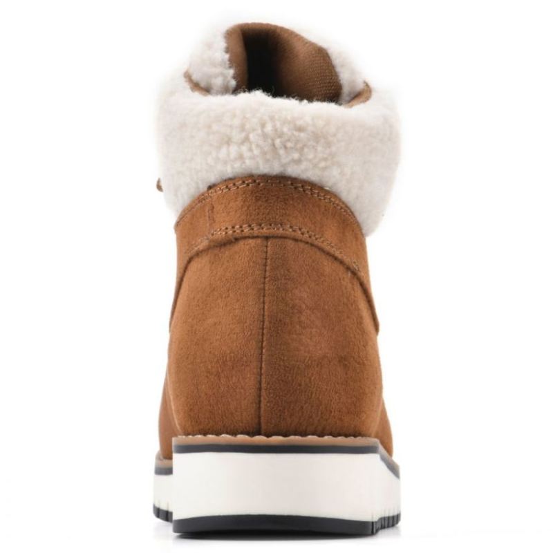 White Mountain | Women's Cozy Bootie-Tobacco Pebble Grain Fabric