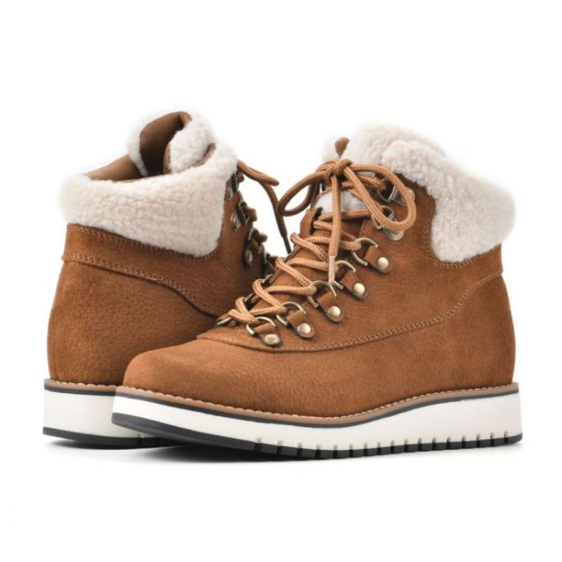 White Mountain | Women's Cozy Bootie-Tobacco Pebble Grain Fabric