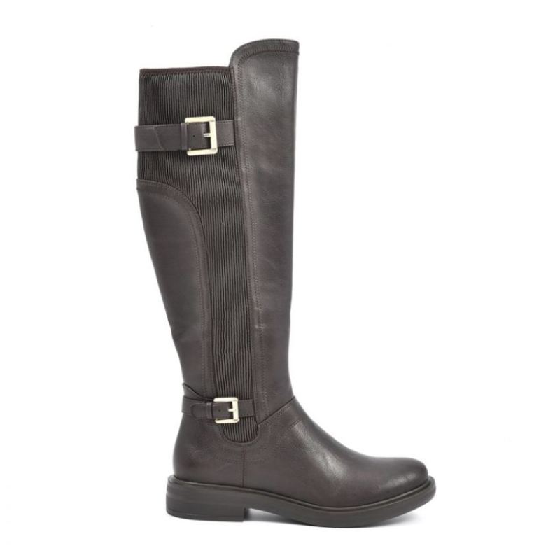 White Mountain | Women's Meditate Tall Boot-Dark Brown Faux Leather