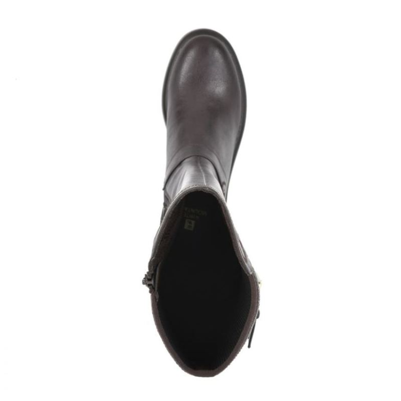 White Mountain | Women's Meditate Tall Boot-Dark Brown Faux Leather