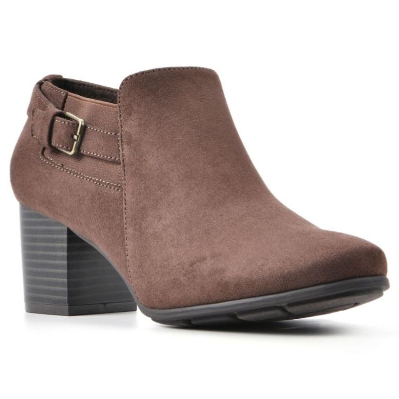 White Mountain | Women's Noah Bootie-Dark Brown Fabric