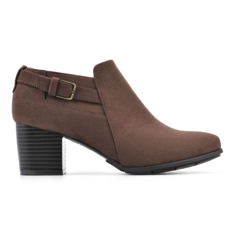 White Mountain | Women's Noah Bootie-Dark Brown Fabric