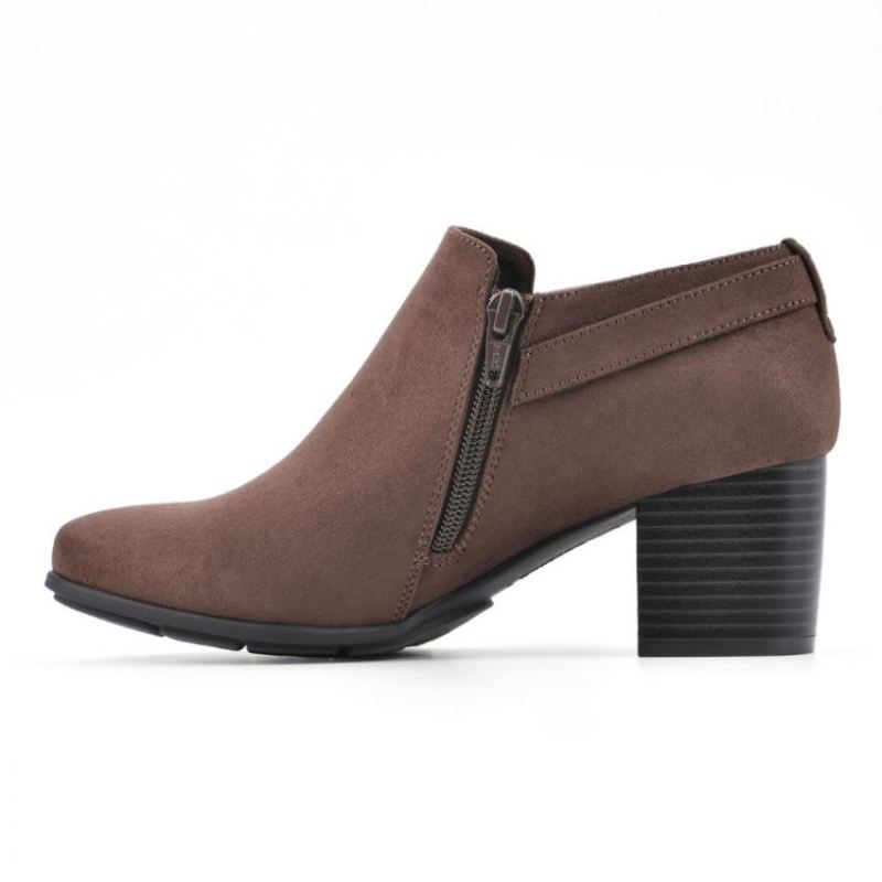 White Mountain | Women's Noah Bootie-Dark Brown Fabric