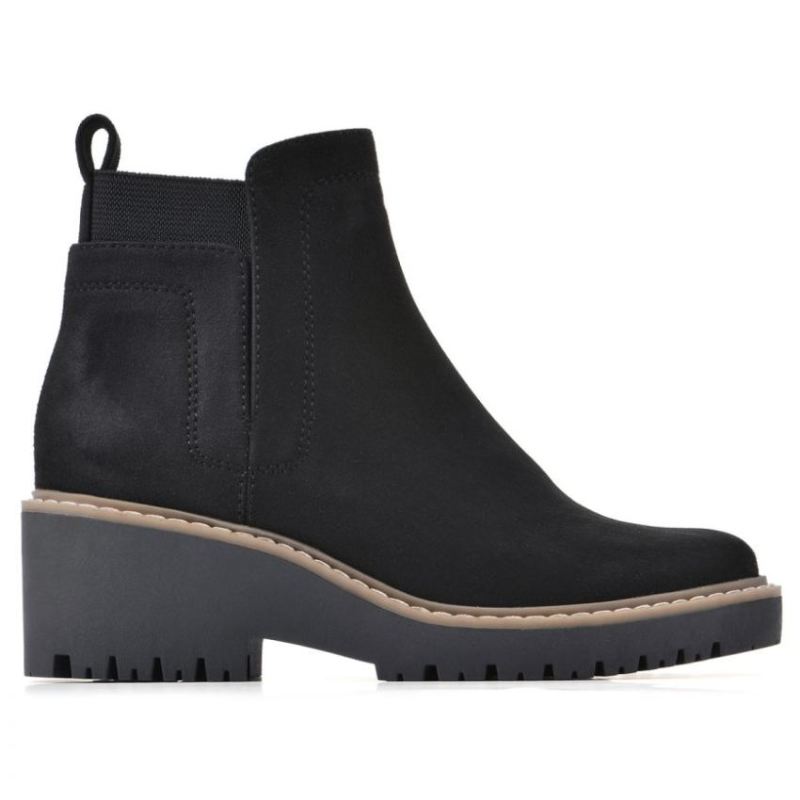 White Mountain | Women's Dear Wide Bootie-Black Faux Suede