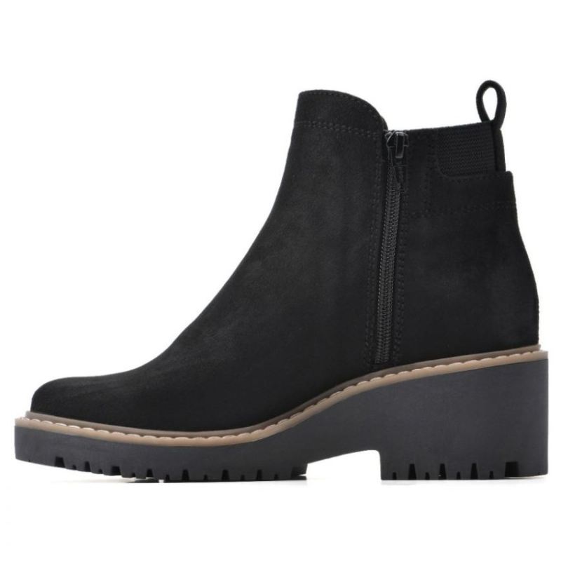 White Mountain | Women's Dear Bootie-Black Faux Suede