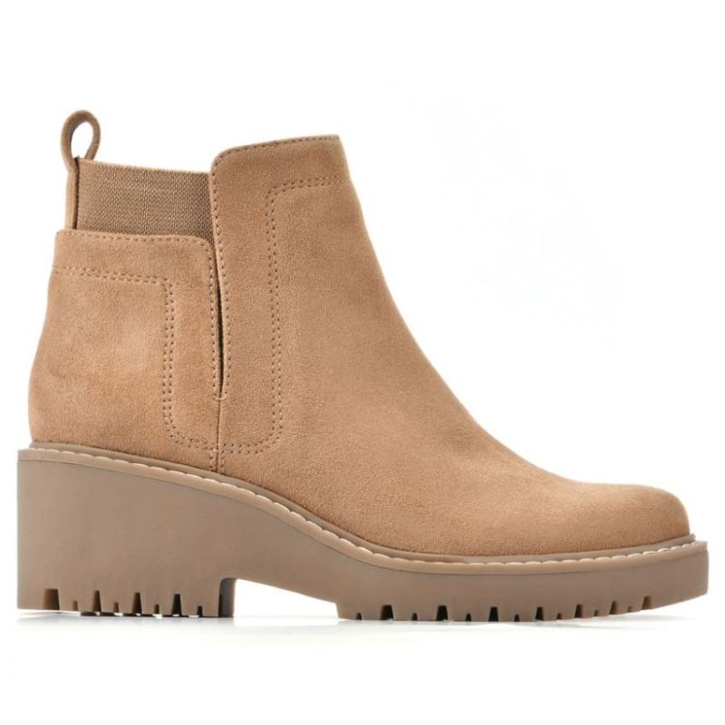 White Mountain | Women's Dear Bootie-Tan Faux Suede