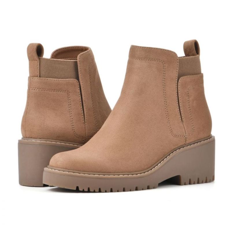White Mountain | Women's Dear Bootie-Tan Faux Suede