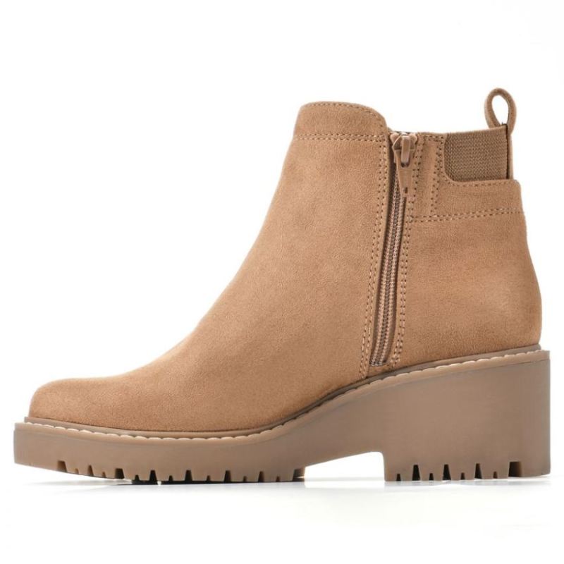 White Mountain | Women's Dear Bootie-Tan Faux Suede