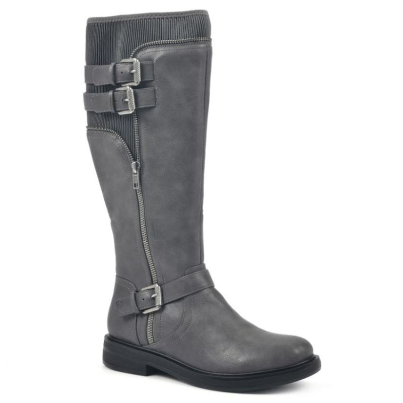 White Mountain | Women's Mazed Tall Wide Calf Boot-Grey