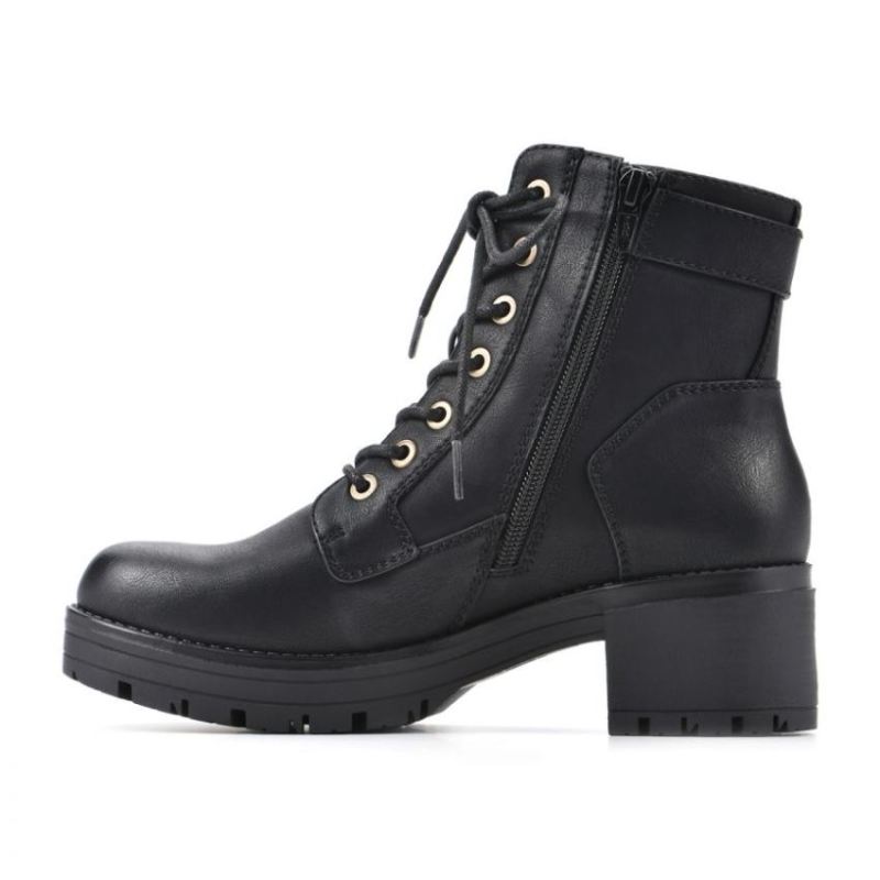 White Mountain | Women's Reggie Bootie-Black Faux Leather