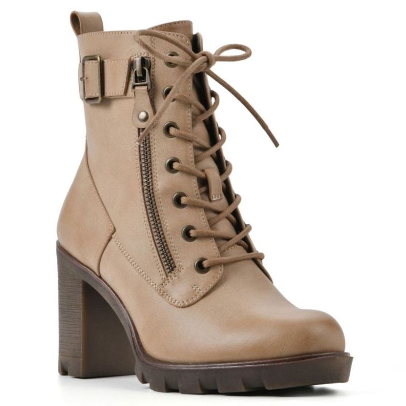 White Mountain | Women's Beverley Bootie-Sand Faux Leather