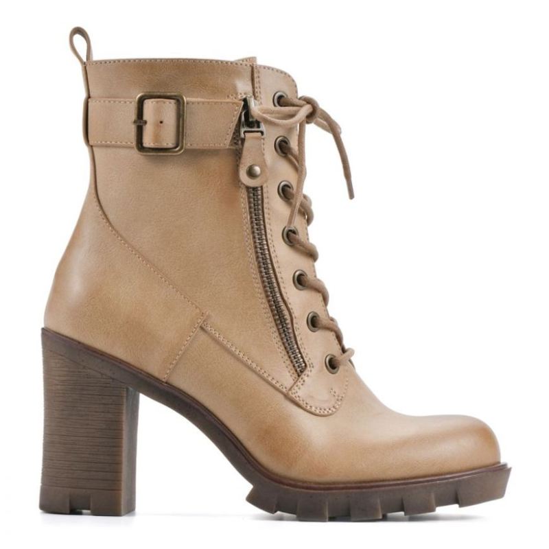 White Mountain | Women's Beverley Bootie-Sand Faux Leather