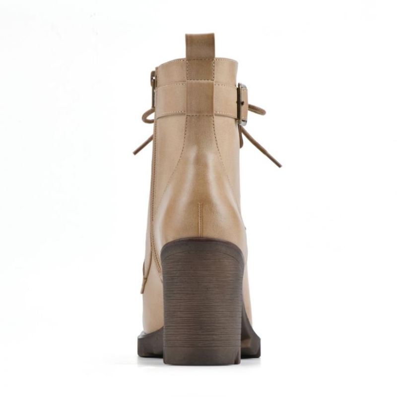 White Mountain | Women's Beverley Bootie-Sand Faux Leather