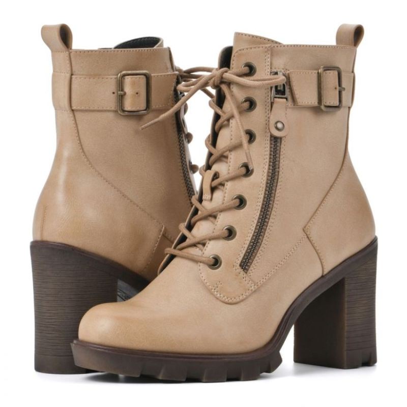 White Mountain | Women's Beverley Bootie-Sand Faux Leather