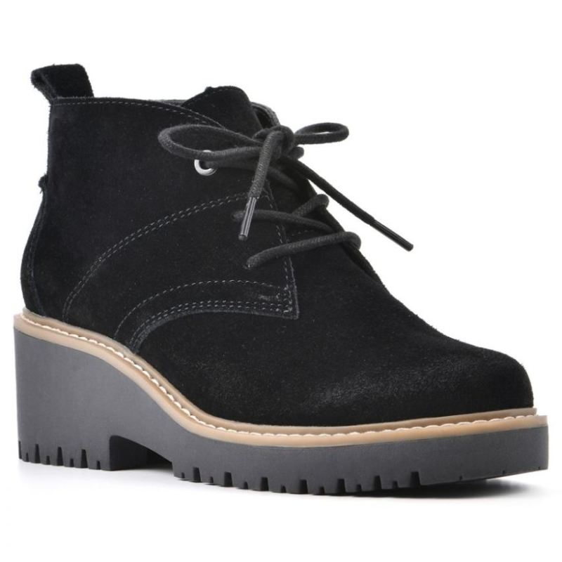 White Mountain | Women's Danny Suede Wide Bootie-Black Suede