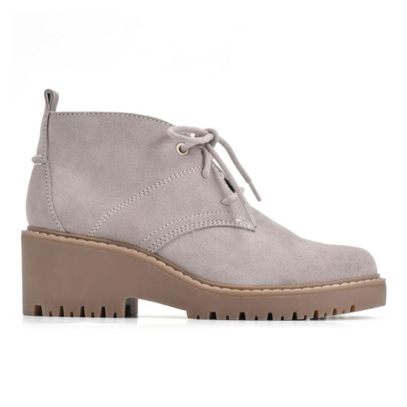 White Mountain | Women's Danny Suede Wide Bootie-Taupe Suede