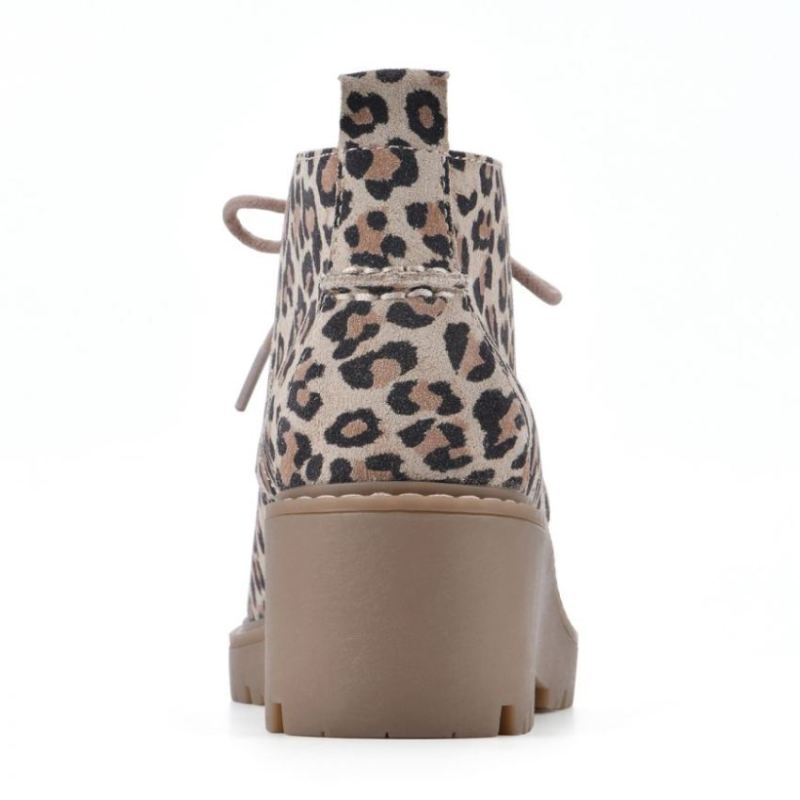 White Mountain | Women's Danny Suede Bootie-Natural Leopard Suede