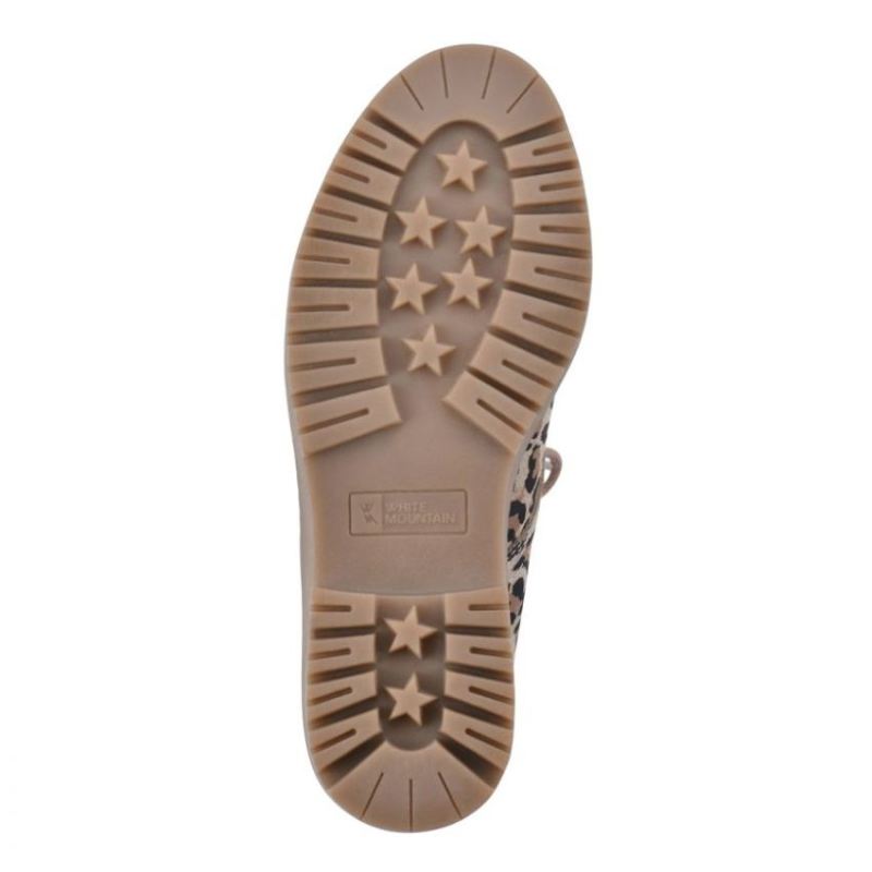 White Mountain | Women's Danny Suede Bootie-Natural Leopard Suede