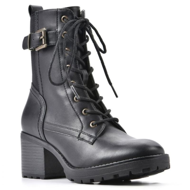 White Mountain | Women's Bradley Bootie-Black Faux Leather