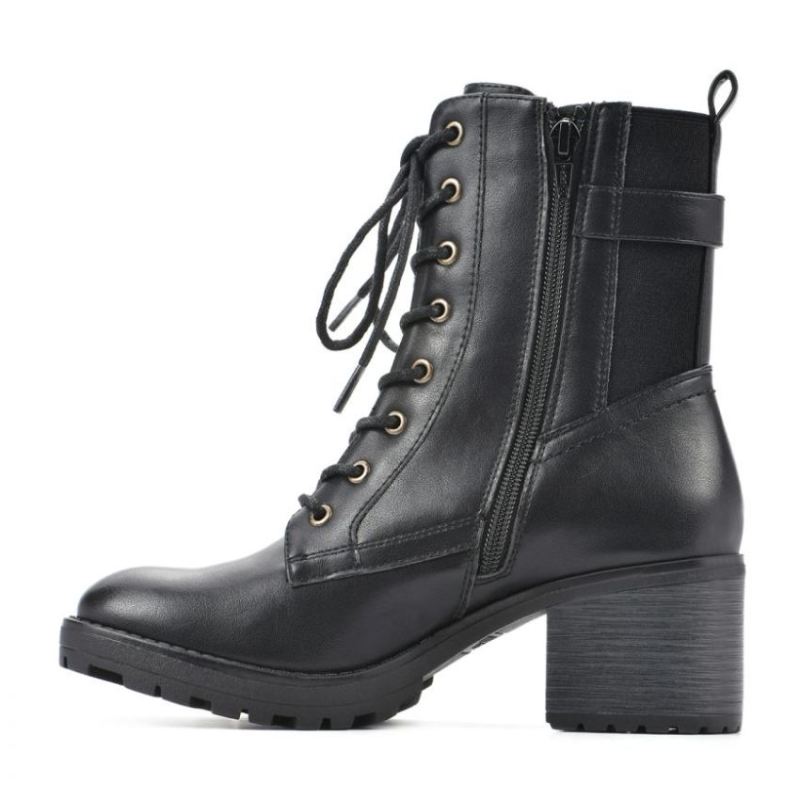 White Mountain | Women's Bradley Bootie-Black Faux Leather