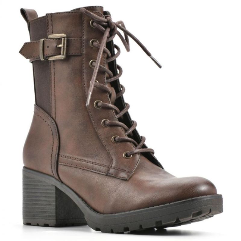White Mountain | Women's Bradley Bootie-Mocha Faux Leather