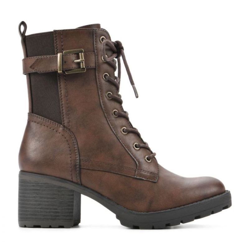 White Mountain | Women's Bradley Bootie-Mocha Faux Leather