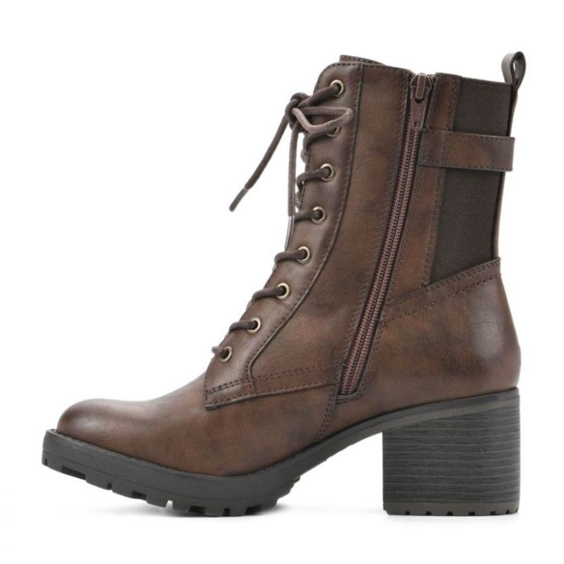 White Mountain | Women's Bradley Bootie-Mocha Faux Leather
