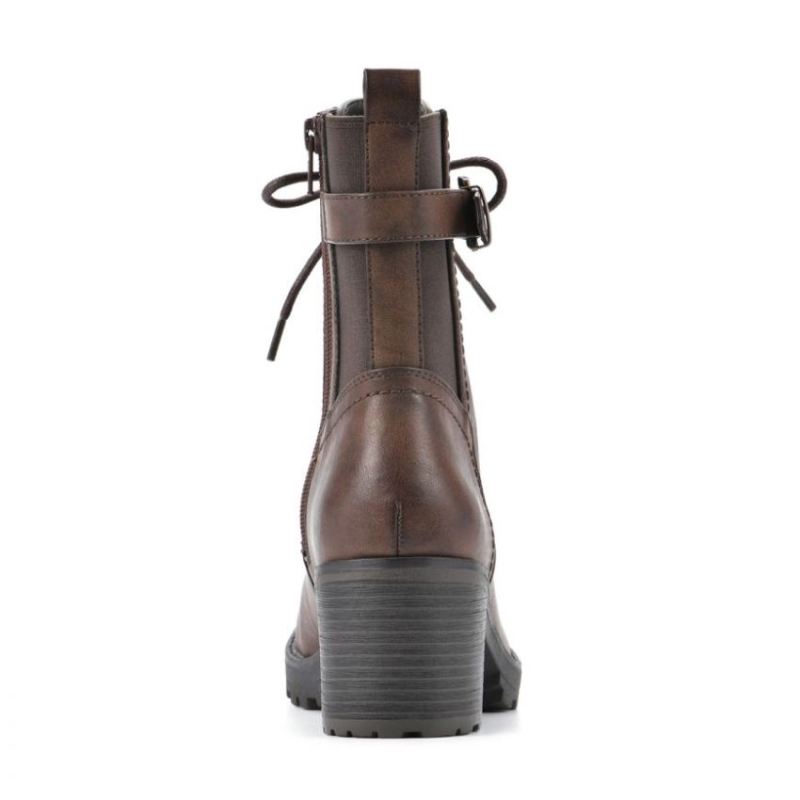 White Mountain | Women's Bradley Bootie-Mocha Faux Leather