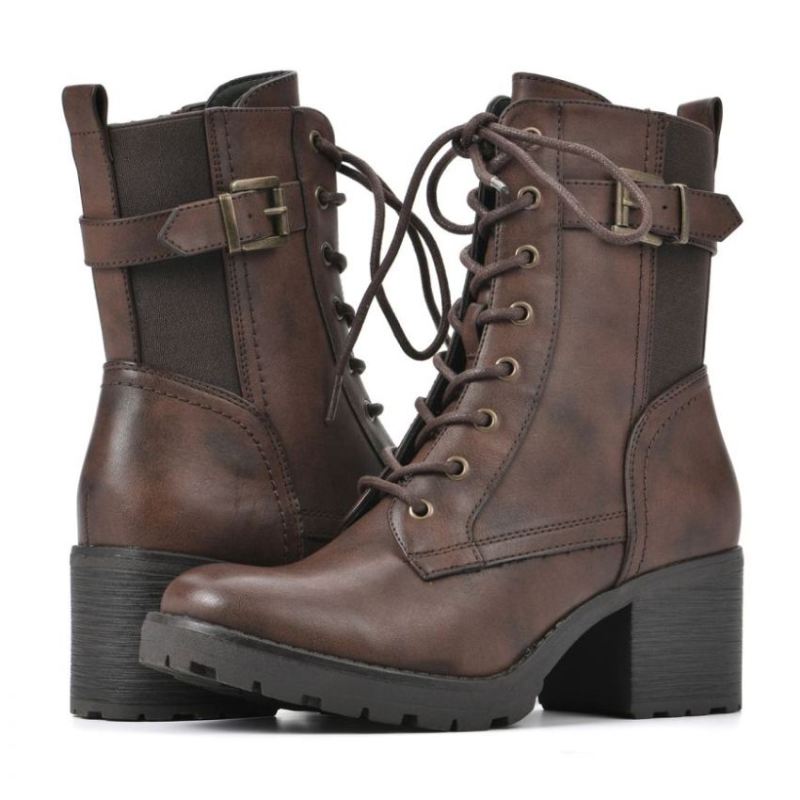 White Mountain | Women's Bradley Bootie-Mocha Faux Leather
