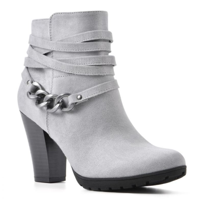 White Mountain | Women's Sammuel Bootie-Light Grey Fabric