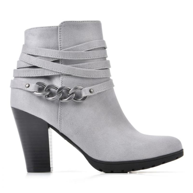 White Mountain | Women's Sammuel Bootie-Light Grey Fabric