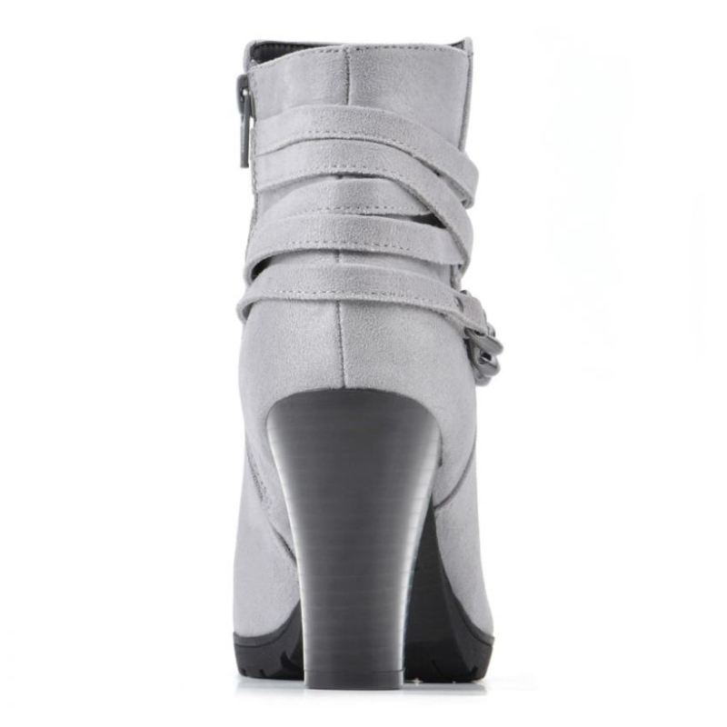 White Mountain | Women's Sammuel Bootie-Light Grey Fabric