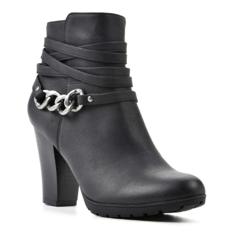 White Mountain | Women's Sammuel Bootie-Black Smooth