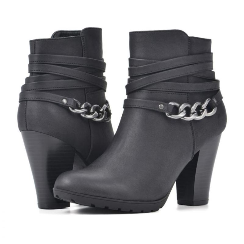 White Mountain | Women's Sammuel Bootie-Black Smooth