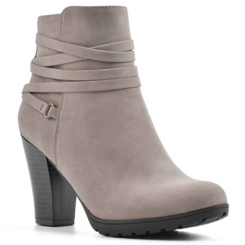 White Mountain | Women's Spade Bootie-Taupe Faux Nubuck