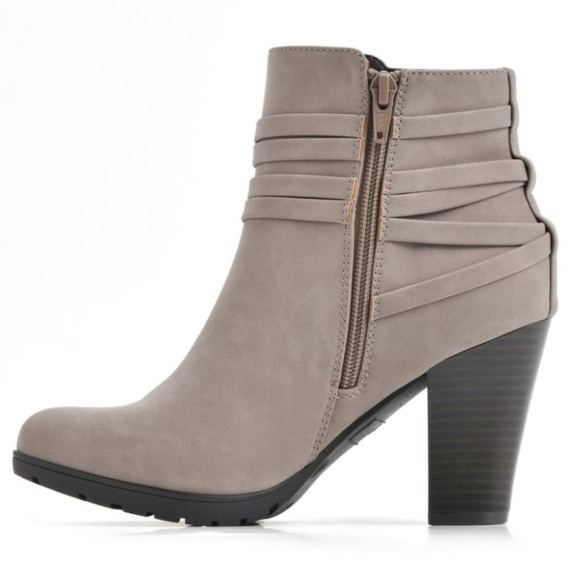 White Mountain | Women's Spade Bootie-Taupe Faux Nubuck