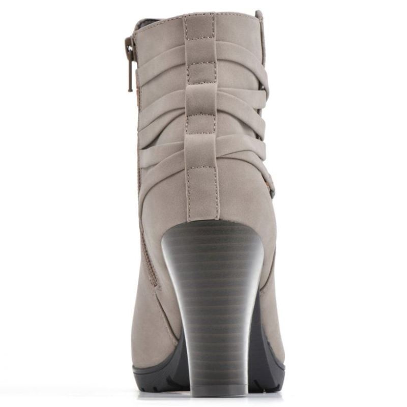 White Mountain | Women's Spade Bootie-Taupe Faux Nubuck