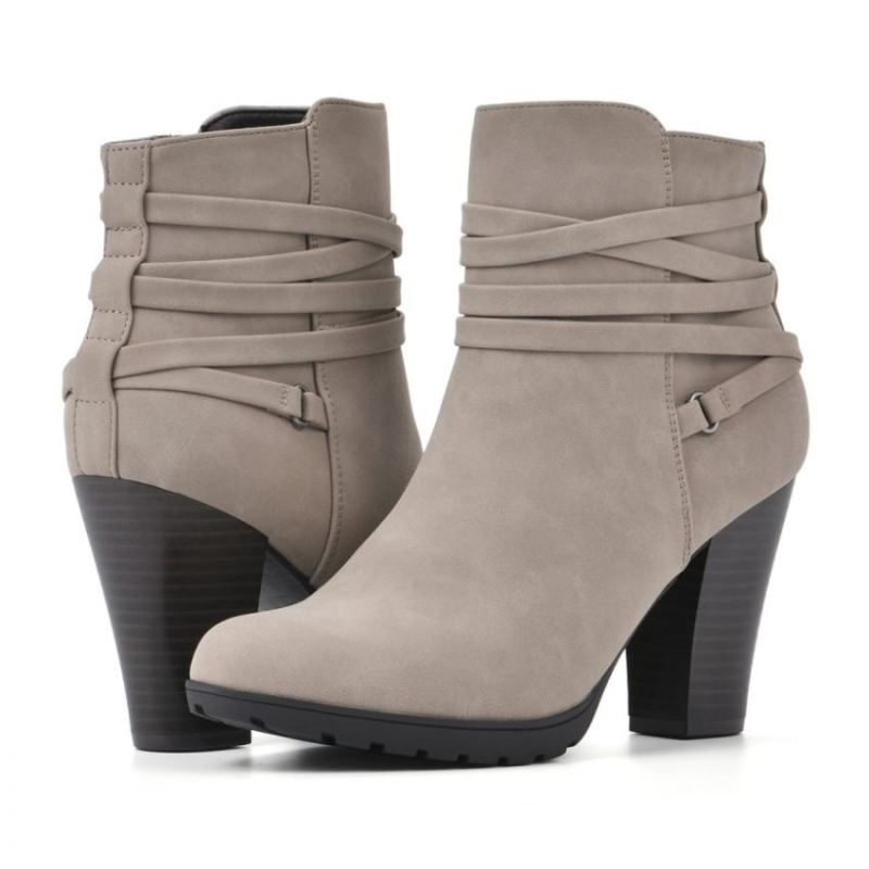 White Mountain | Women's Spade Bootie-Taupe Faux Nubuck