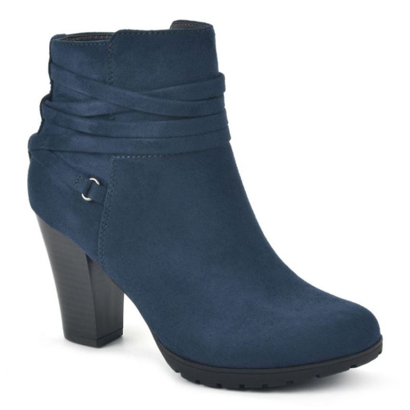 White Mountain | Women's Spade Wide Bootie-Midnight Suedette