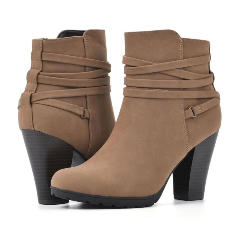 White Mountain | Women's Spade Wide Bootie-Chestnut Faux Nubuck