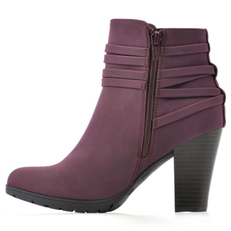 White Mountain | Women's Spade Bootie-Cordovan Faux Nubuck