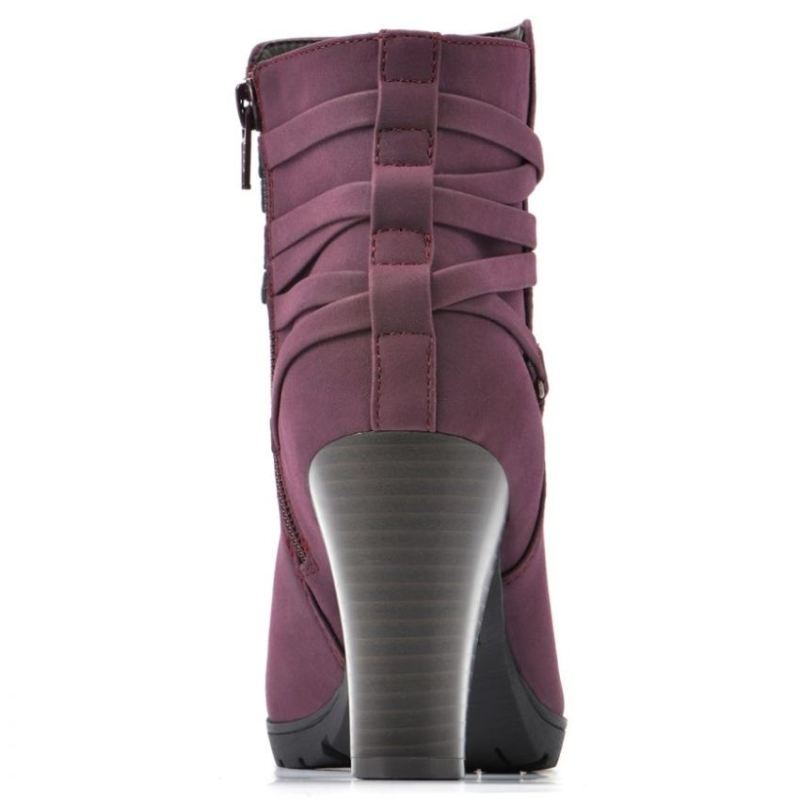 White Mountain | Women's Spade Bootie-Cordovan Faux Nubuck