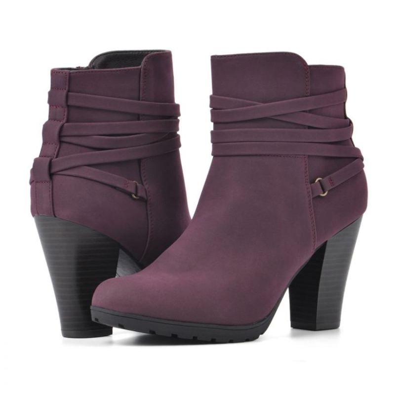 White Mountain | Women's Spade Bootie-Cordovan Faux Nubuck