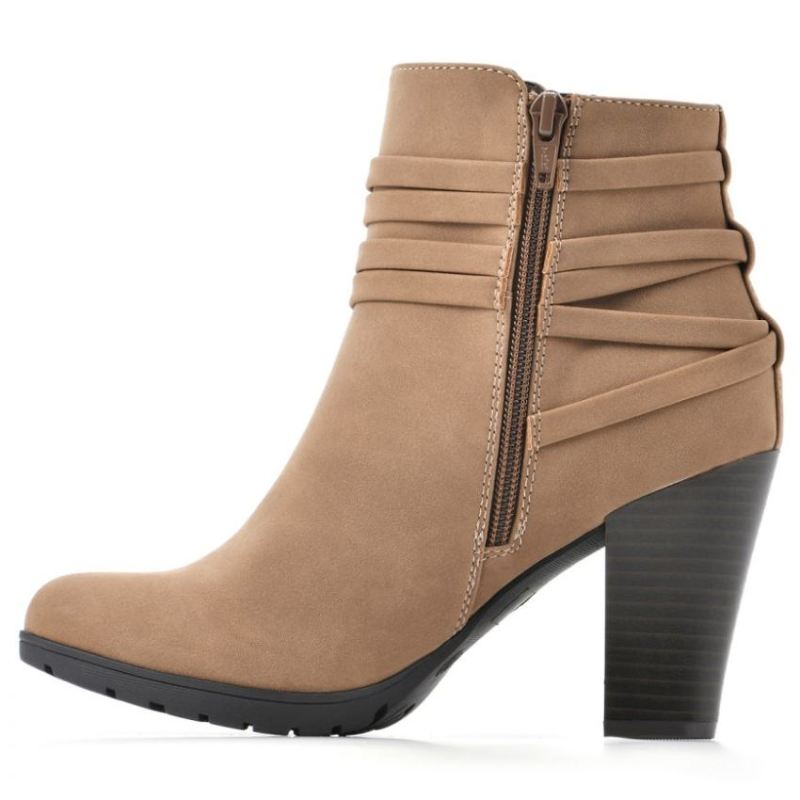 White Mountain | Women's Spade Bootie-Chestnut Faux Nubuck