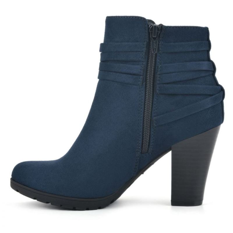 White Mountain | Women's Spade Bootie-Midnight Suedette